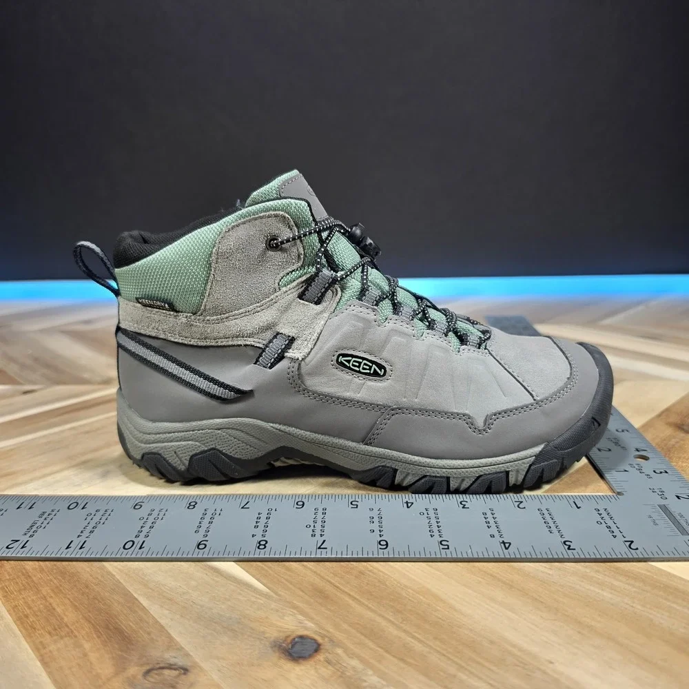 KEEN Kids Targhee IV Mid Waterproof Hiking Boots Alloy Granite Gray 6 1029559